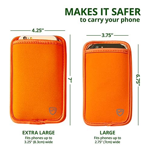 Shield Your Body Anti Radiation Cell Phone Pouch, Cell Phone Sleeves For Blocking Emf, Radiation Blocker For Cell Phone, Orange, Xl, For Phones Up To 3.25-Inches Wide (7 X 4.25 Inches Pouch Size) #TOP6