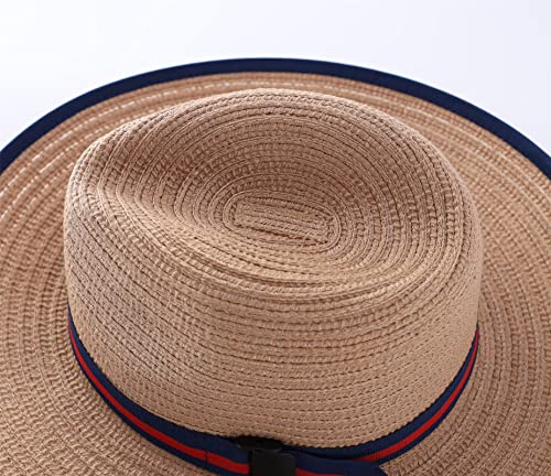 Connectyle Little Boys Fedora Sun Hat Kids Wide Brim Panama Hat Summer Beach Hat4
