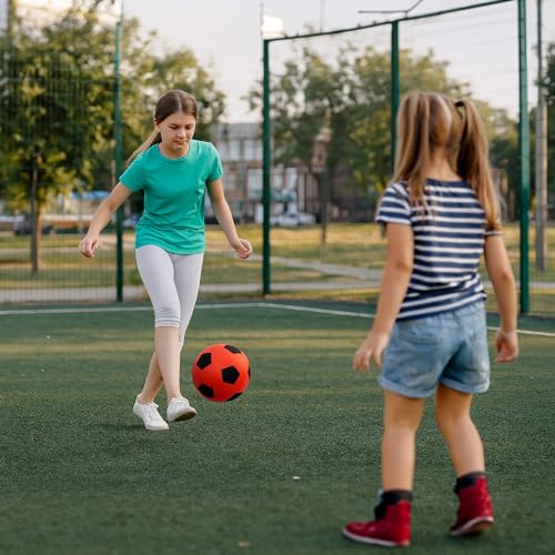 HTI Fun Sport Schaumstoff-Fußbälle | Weiche, sichere Schaumstoffbälle für Indoor & Outdoor | Langlebig, leicht & ideal für Kinder & Erwachsene | Spaß für alle Altersgruppen | 19,4 cm (1 Rot)