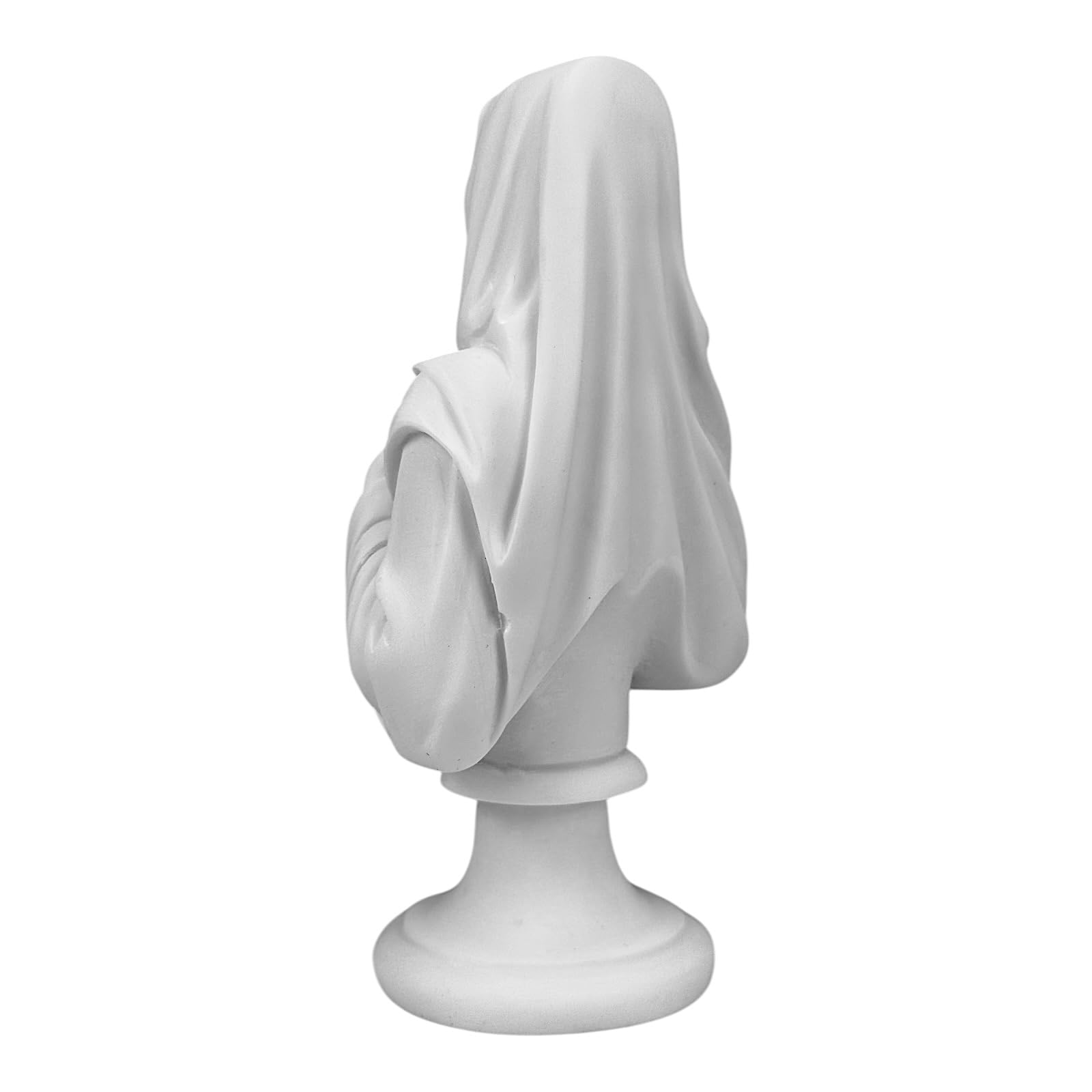 Busto del corazón inmaculado de la Virgen María, estatua de mármol fundido de 8.66 pulgadas, escultura religiosa hecha a mano