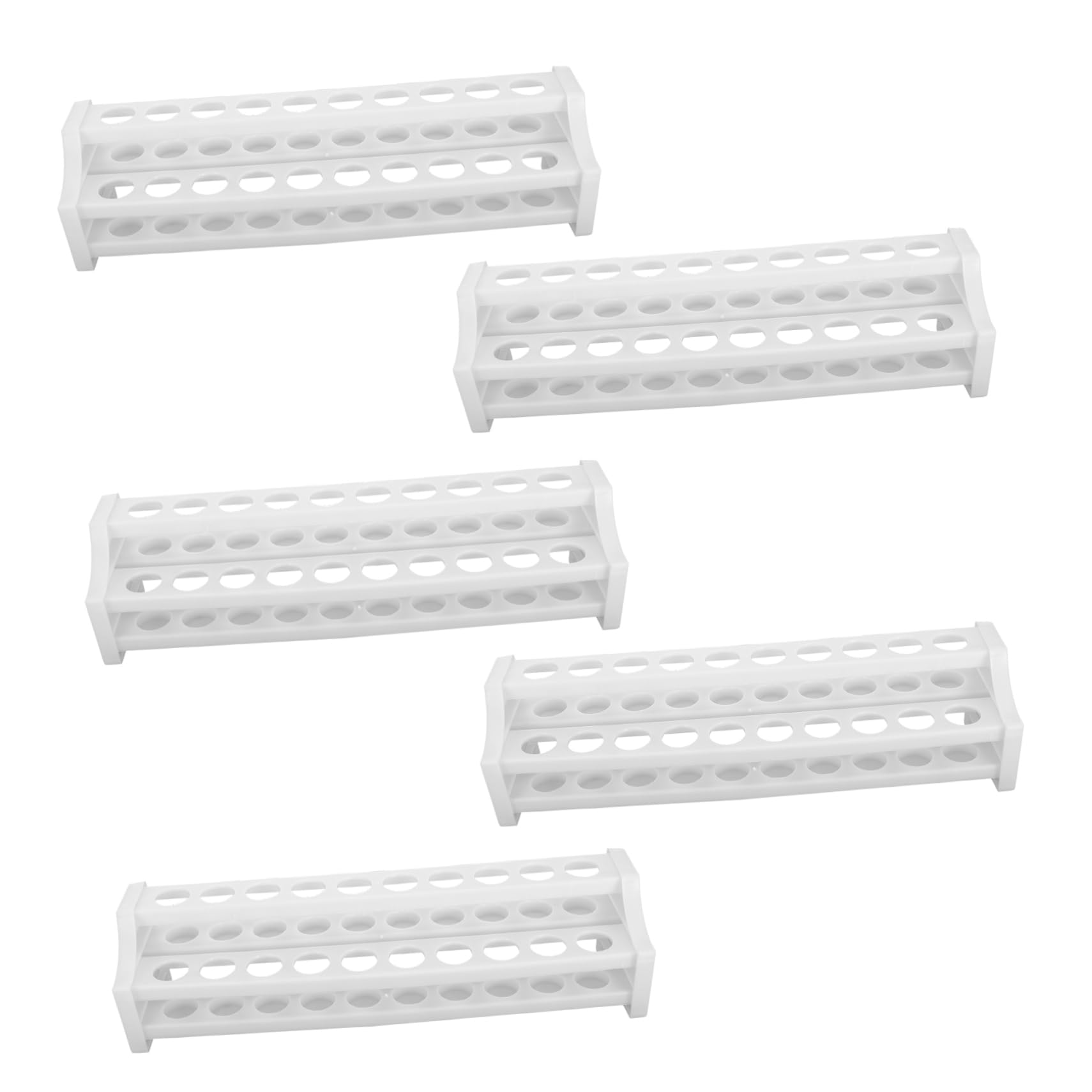 KICHOUSE 5pcs Dropper Holder Scientific Tube Rack Rack Tube Rack Holder Pipe Shelves Tube Racks Laboratory Tube Holder Pipe Rack Test Tube Rack Test Tube Stand Plastic White