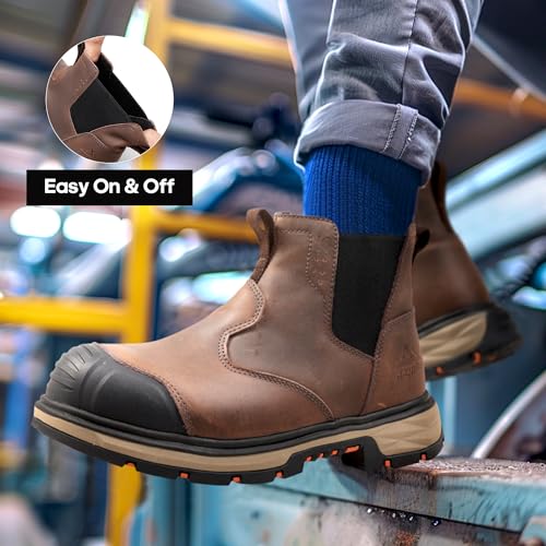 Nortiv 8 N245-WS2IB1AX08-AB07MG-700561626631 Slip-On Steel Toe Work Boots thumb #5