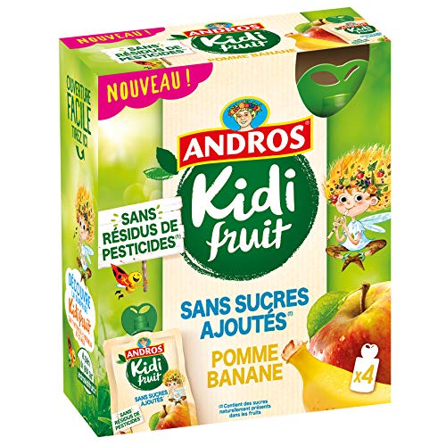  Andros Kidifruit Goudre Pomme/Banane 4 x 85 g ...