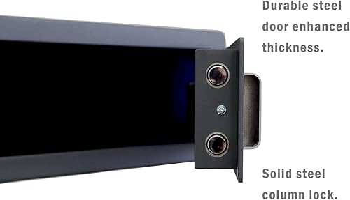 Miniatura 7 de Protex H4-2043ZH-BLACK - Caja fuerte personal con apertura de 3 vías Llave de emergencia, funciona con tarjeta, teclado digital. Luz interior LED,