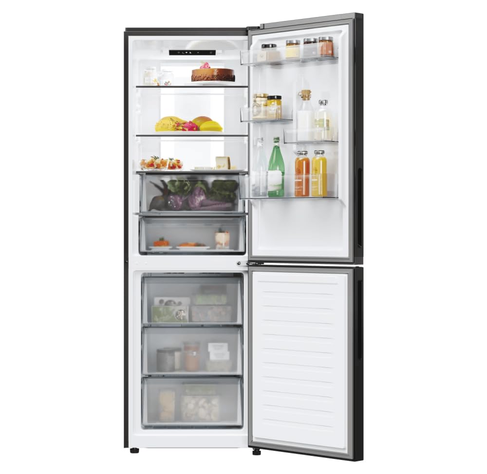 Candy CNCQ4T618EB - Frigorifero Combinato No Frost, 355 Litri, Nero, Classe energetica E
