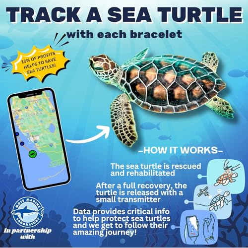image for KoaKoa Sea Turtle Tracking Bracelet Bahama Blue Special Edition, helps