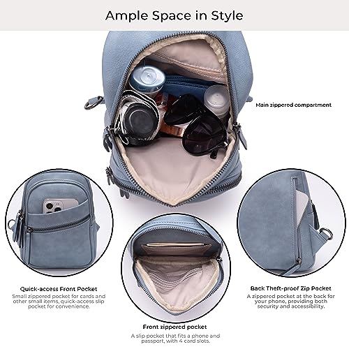 Image of Alldaily Large Sling Bag for Women Crossbody Purse Leather Fashionable Trendy Chest Bag for Travel, Fanny Pack (Blue)
