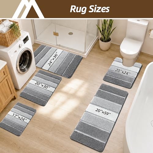 COSY HOMEER 24"x17" Shaggy Bath Mat (Grey) $5.39 & More - image 2