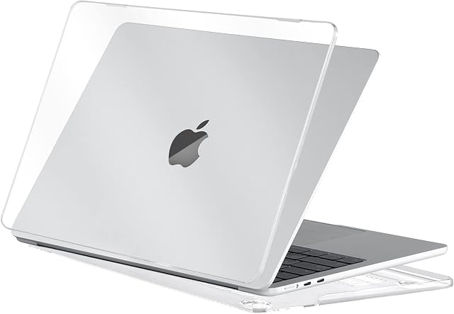 EooCoo Etui kompatybilna z Macbook Air 13,6" M2 A2681 z wyświetlaczem Retina,2022 Wydanie, Plastikowa twarda obudowa, Błyszcząca powierzchnia, Przezroczyste krystaliczne