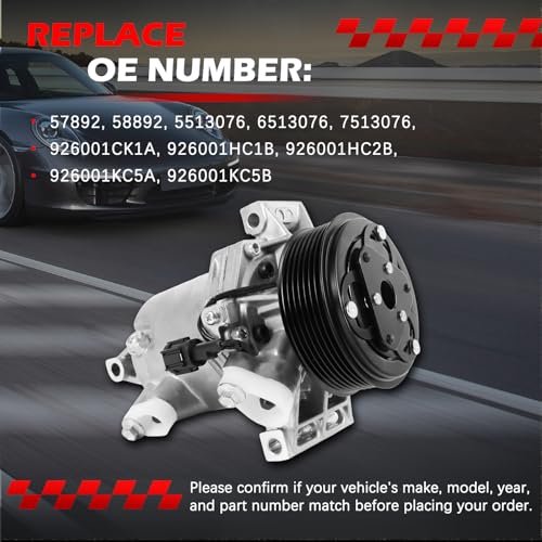 Autodevil AC Compressor 58892 Fit for 2012-2014 Juke 1.6L, 2012-2019 Versa, 2014-2019 Versa Note, A/C Air Conditioning Compressor with Clutch Replacement for 57892, 58892, 5513076, 6513076 by Autodevil - Used condition - Image 3