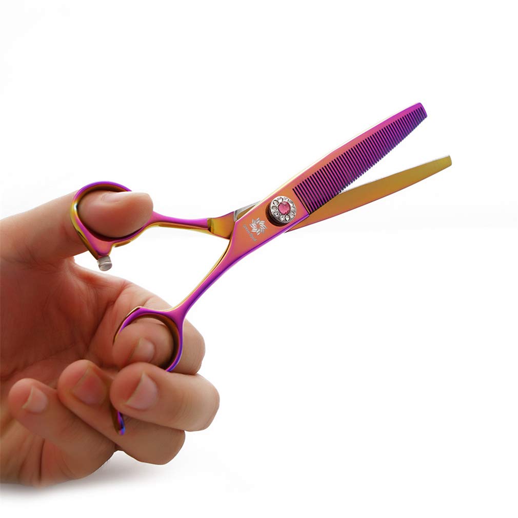 Pet Grooming Forbici, 6,5 Pollici Professionale in Acciaio Inox Taglio Diradamento dei Capelli Shear Diradamento Haircut Tools, per Governare Dell'animale Domestico Negozi,Viola