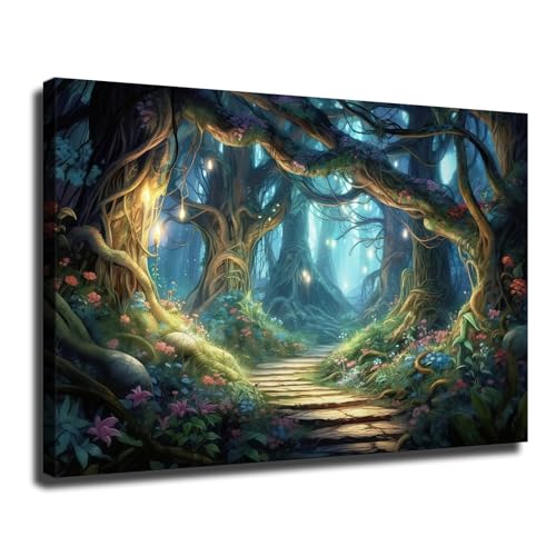 Fairytale Magical Forest Wall Art, Enchanted Woods Wall Decor, Forest
