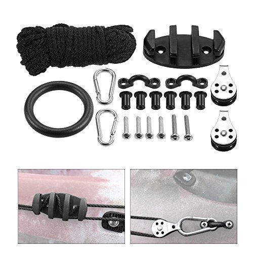 Acessórios para caiaque, Andoer 21 PCS Kit de carrinho de âncora para canoas caiaque Zig Zag Cleat R