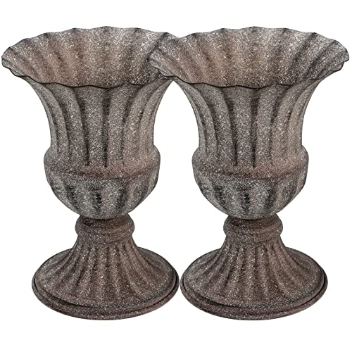 BESPORTBLE 2 jarrones de Metal para Tumba, urna, jarrón de Mesa, jarrón Decorativo, de Cementerio, de Hierro, Maceta de Cementerio, jarrones de Flores, césped, decoración