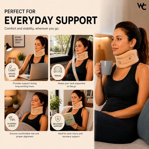 Image of Wonder Care Cervical Collar Adjustable Collar Support Brace, Neck Support Soft Neck Collar Neck Brace For Neck Pain And Support For Women & Men- XXLarge
