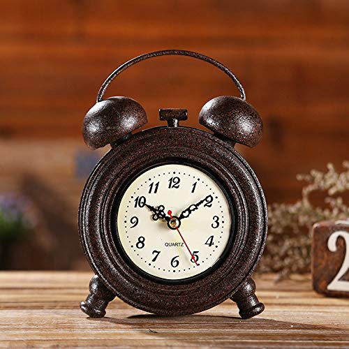 Horloge marron statue en fer artisanat d'art rétro