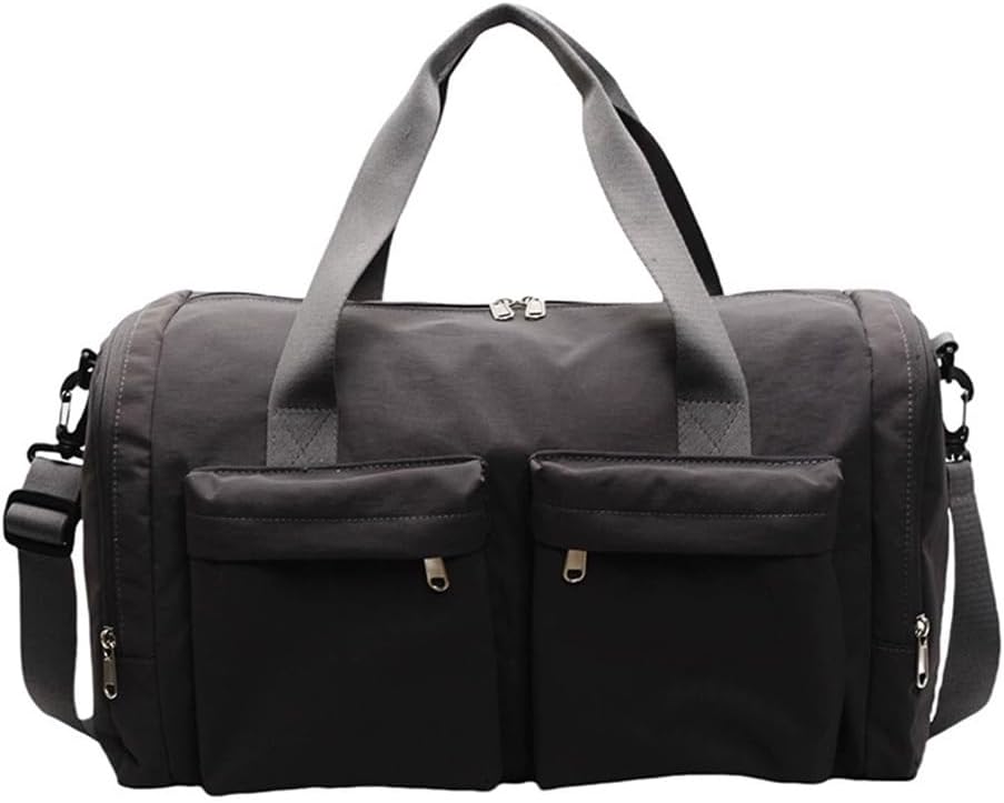 ボストンバッグ レディース トートバッグ 短期旅行 女性用 軽量 旅行用 荷物 ジムバッグ 通勤 通学(Black)