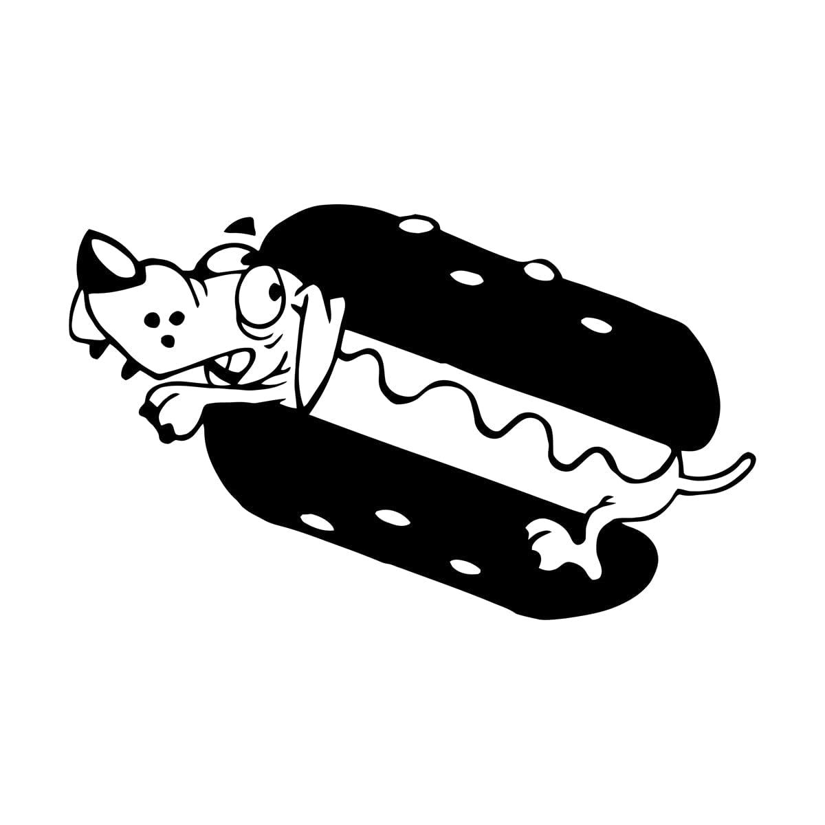 Cute Hot Dog Wall Sticker Kitchen Waterproof Window Wall Decor Fast Food Dining Room Resturant Logo Vinyl Removable Decals Extra Large - 70x117cm