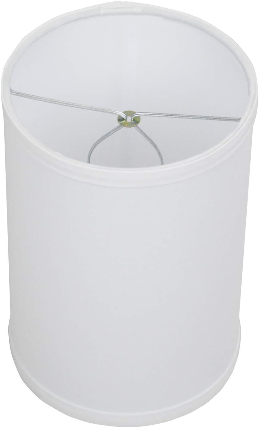 FenchelShades.com Lampshade 6" Top x 6" Bottom x 9" Height with Bulb-Clip-On Attachment (Linen White)