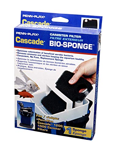 Image of Penn-Plax Cascade 1200 /1500 GPH Canister Filter Aquarium Bio Sponge Replacement; 1 Pack