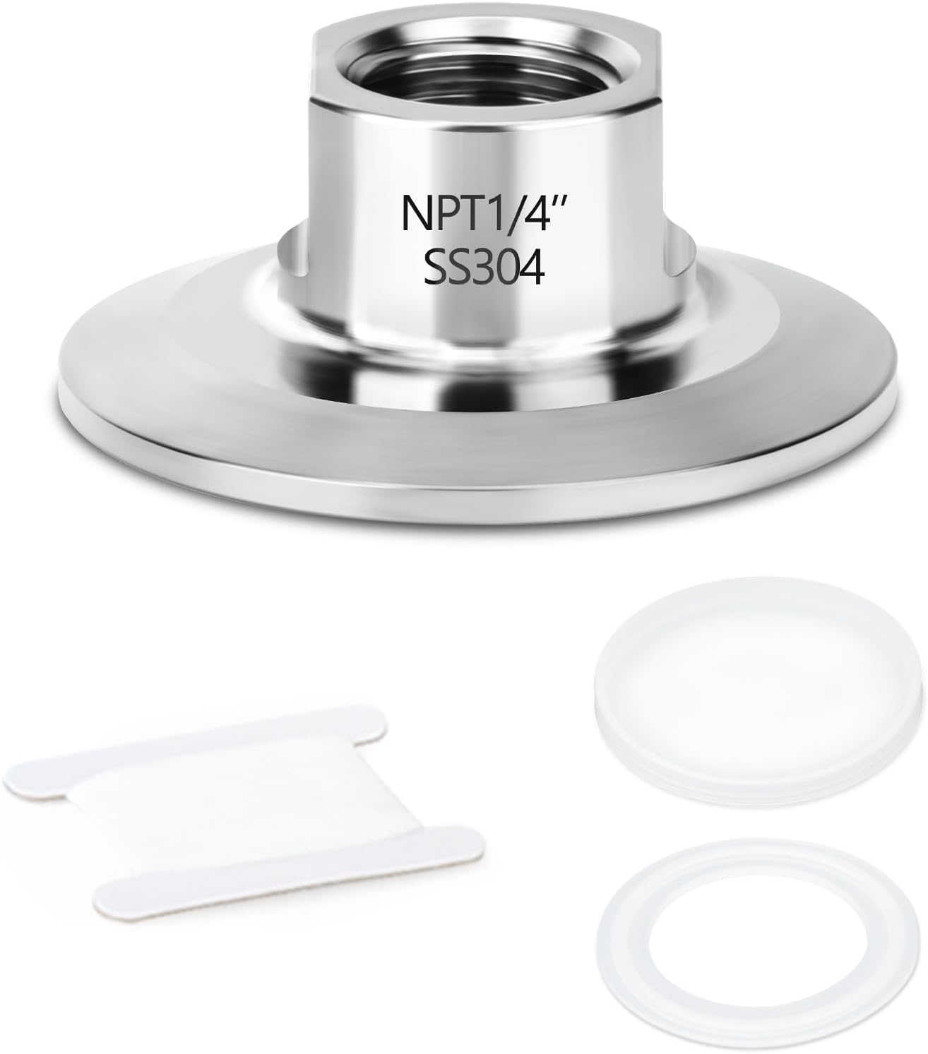 TAISHER 2PCS 2" Tri Clamp to 1/4" NPT Male Stainless Steel Sanitary Fitting Home Brew Connector (Ferrule OD 64mm)