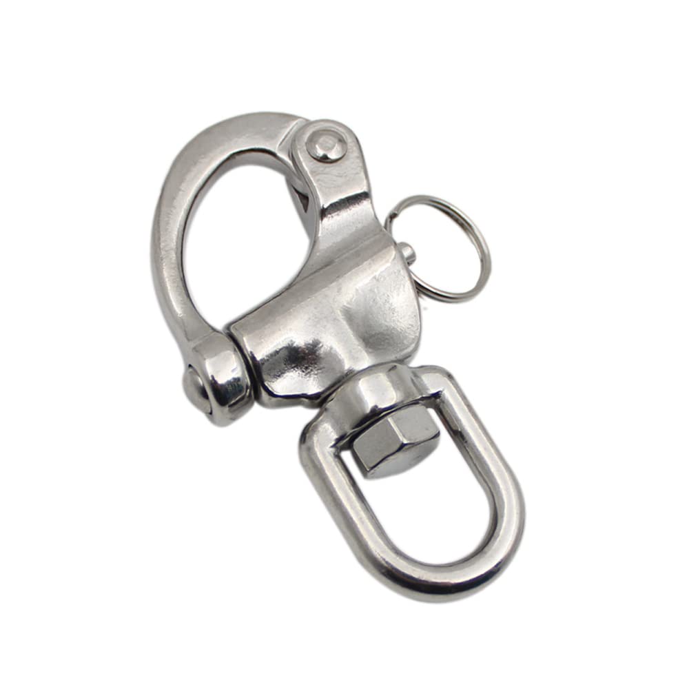 Spinnaker drizza grillo a scatto piccolo acciaio inox sgancio rapido girevole 70 mm 87 mm 128 mm