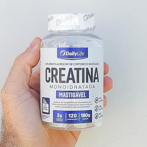 Creatina Monohidratada 3000mg Creatine 3g 120 Comprimidos Importada Sabor Mousse de Limão - Daily Li