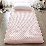 FONTsime Bodenmatratze Futon Matratze verdickte Tatami Matte Schlafpolster Faltbare Rollmatratze Schlafsaal Matratzenauflage Kinderbodenliege Bett Sofas,Rosa,90x200cm