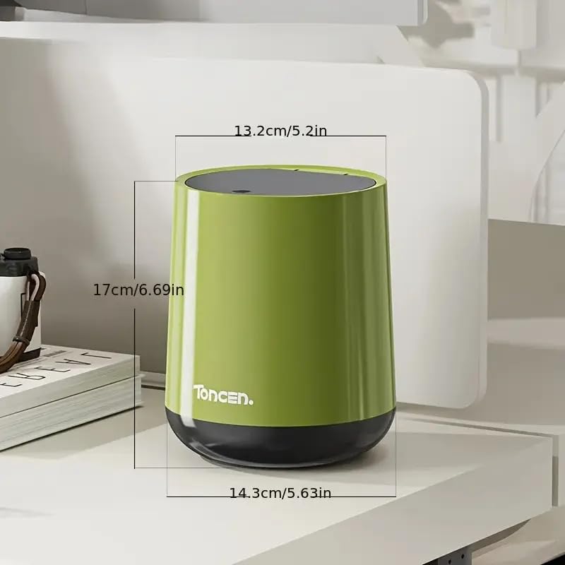 OLDA 4L Mini Countertop Trash Can, Waste Can with Press Type Lid, Countertop Wastebasket, Counter Garbage Lint Bin for Bathroom, Office, Kitchen, Desk, Coffee Table (Green) 3