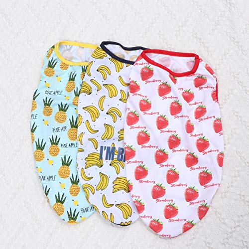 Camiseta Balacoo 3 peças de algodão macio para cães de estimação, roupas fofas, roupas para cães e g