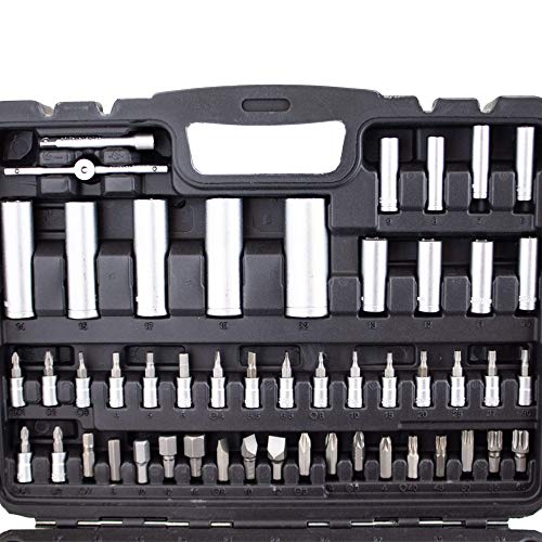 Bituxx® 108 Teiliges Werkzeugkoffer Knarrenkasten Werkzeugset Werkzeugkasten Ratschenkasten Steckschlüssel Bit Sechskant Werkzeug Set – Bild 6