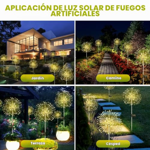 Luces de diente de león solares para iluminar caminos oscuros y decorar el césped 5