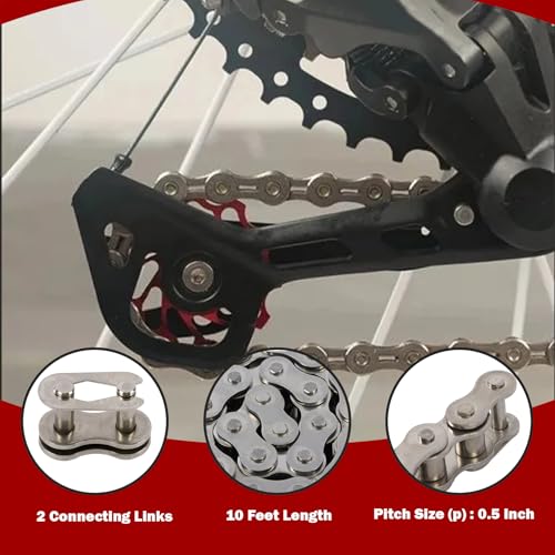 Image of #35 Roller Chain 10 Feet with 2 Connecting Links Fit for Go Kart Mini Bike