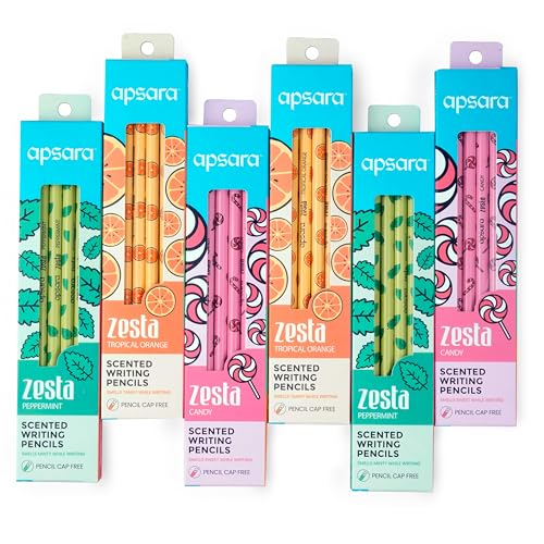 Crayons parfumés Apsara Zesta lot de 6 pièces aux arômes de bonbons et menthe