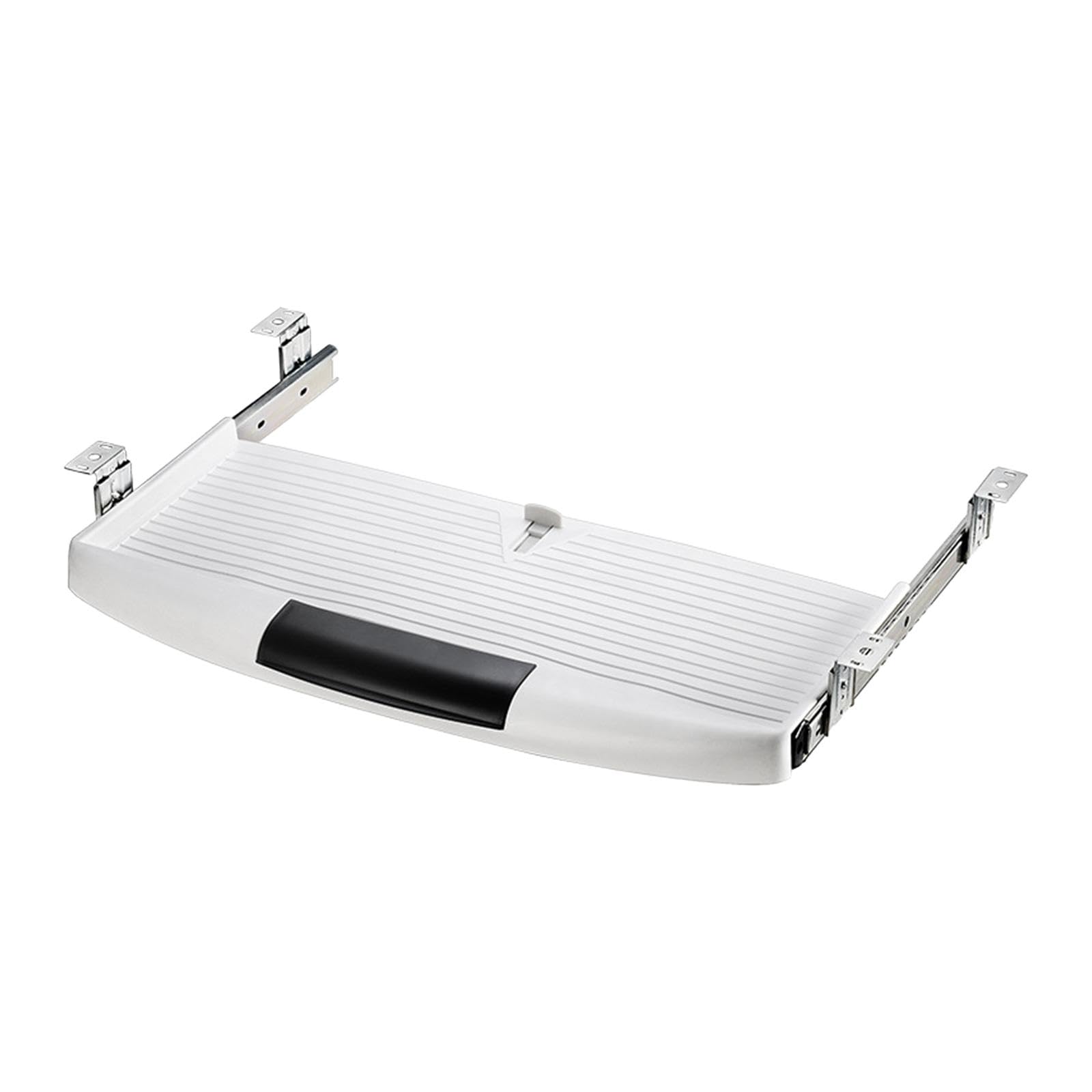 perfk Bandeja para teclado debajo del escritorio, cajón deslizante para teclado, bandeja extraíble con riel deslizante silencioso, cajón para computadora, Blanco