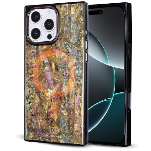 Image of COCOMII Rectangle for iPhone 16 Pro Case, Eclipse Abalone Shell