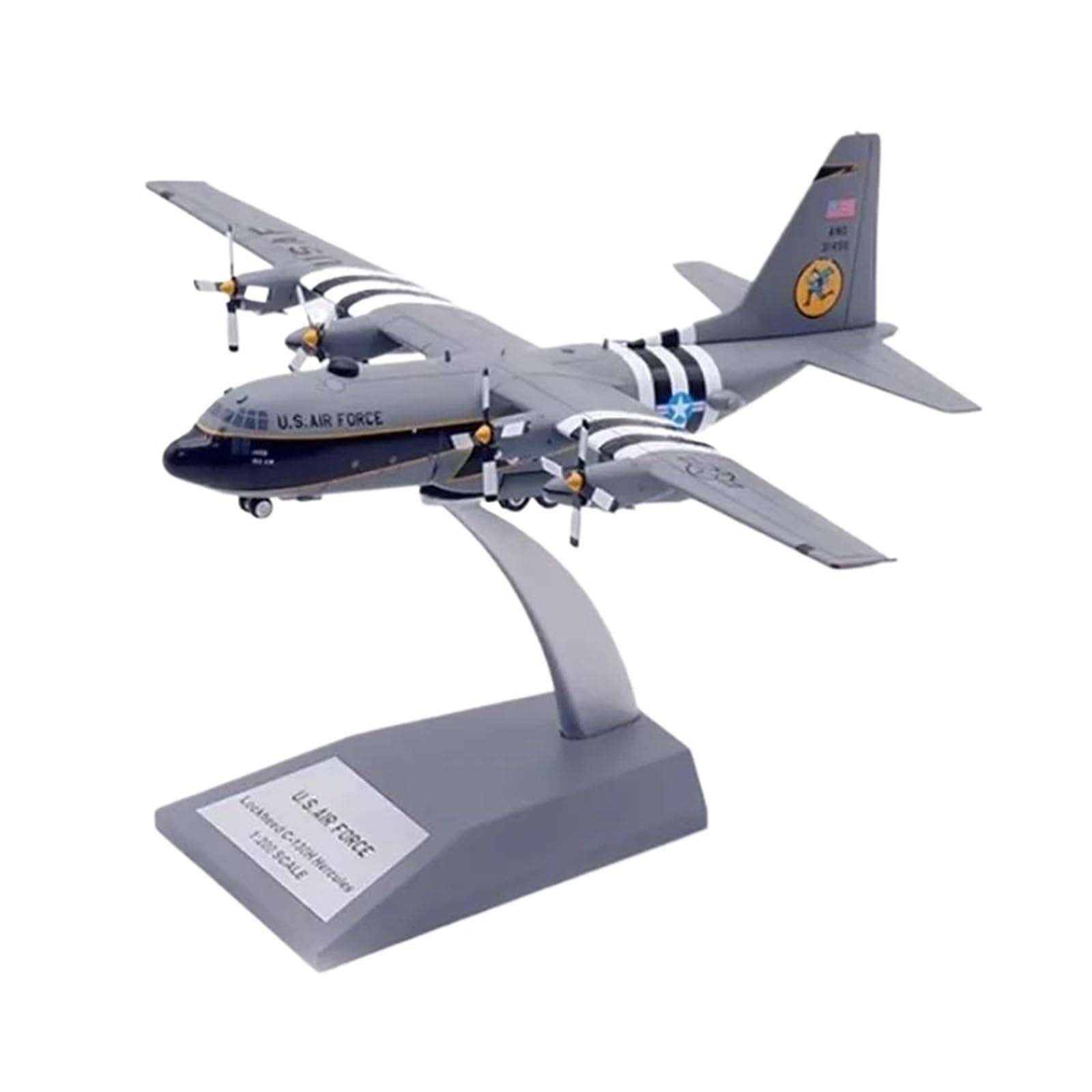 Modello in Piccola Scala Aerei 1:200 per Aereo da Trasporto C-130H Hercules 93-1456 Kit di Costruzione di Modello in Lega di Simulazione Mini Modello di Aereo