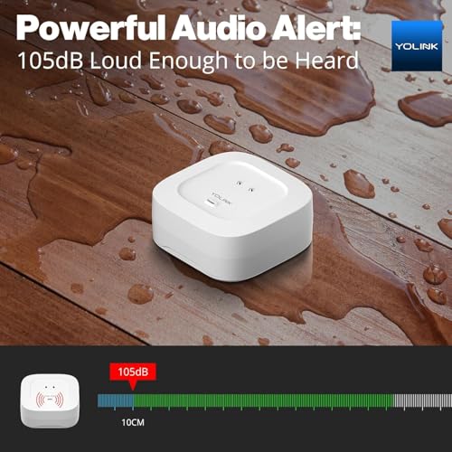 Image of YoLink Smart Home Starter Kit: SpeakerHub & Water Leak Sensor 4 with 105dB Audio Alarm 1-Pack, SMS /Text, Email & Push Notifications, Freeze Warning, LoRa Up to 1 /4 Mile Open-Air Range, w /Alexa, IFTTT