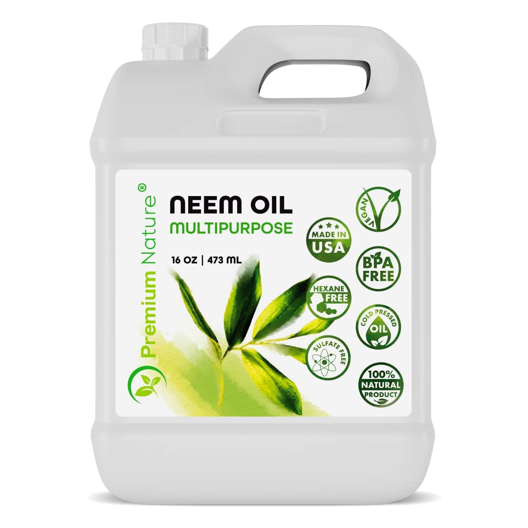 Neem Oil Multipurpose, 100% Natural Neem Oil, Cold-Pressed Unrefined, 473 ml