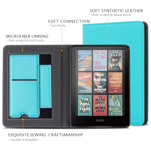 Image of CoBak Case with Stand for Ebook Readers - Durable PU Leather Cover with Auto Sleep Wake, Card Slot, Hand Strap Feature Kindle Paperwhite case