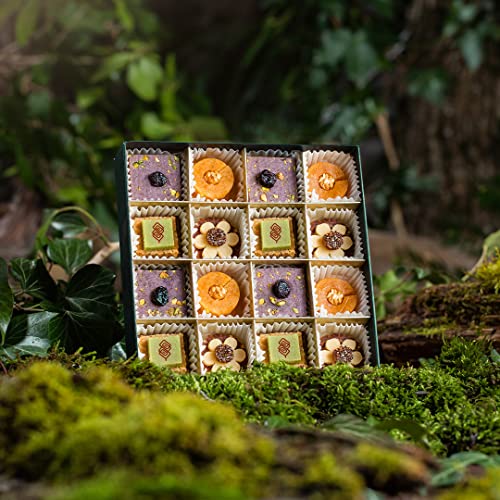 Laumière Gourmet Fruits - Superfood Parfait Collection - Square (16 Pcs) - Healthy Gift Basket - Dried Fruit Gift Basket - No Added Sugar - Gluten Free - Vegan Gift Basket - Dried Fruit And Nuts #TOP1