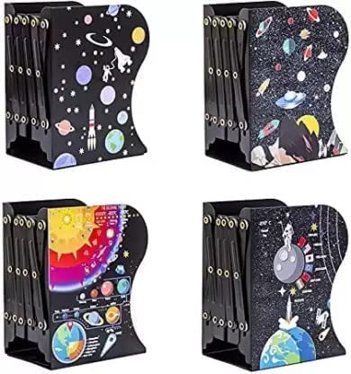 Volo Expandable Bookcase Desktop Bookend /Book Stand/ Book Holder/ Book Organizer Adjustable Book Rack for Kid Office Book Organizer Box Book Stand, Book Organiser, File Holders Organizer (Color : Black)