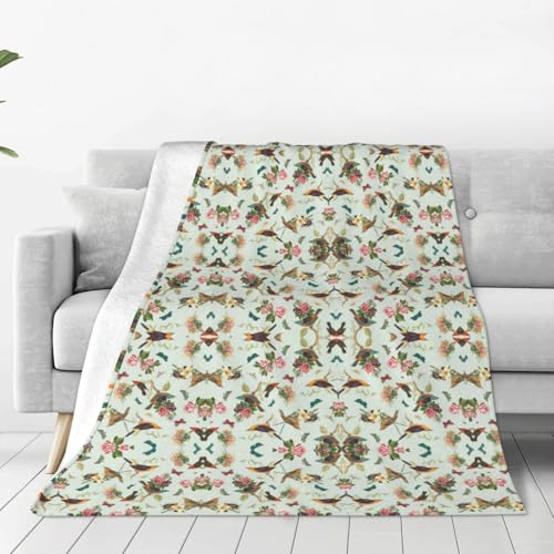 Couverture micro-polaire oiseau douce et chaude pour lit et canapé