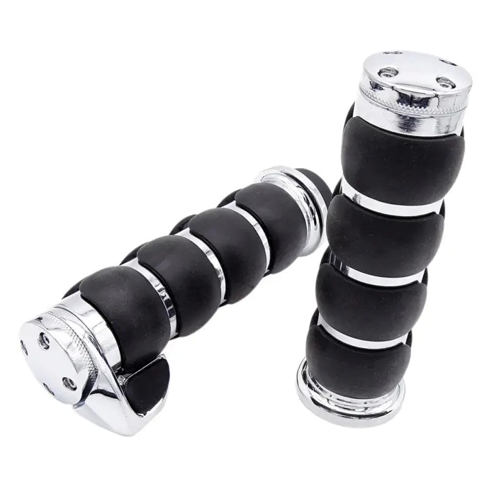 Manopole Manubrio Moto 25mm In Alluminio E Gomma Compatibili Con Softail Touring Street
