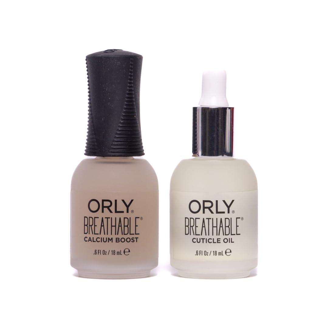 ORLY Breathable Nail Care Duo – Calcium Boost Treatment & Cuticle Oil | Strengthens Weak, Damaged Nails & Hydrates Dry Cuticles | Infused with Vegan Calcium, Argan Oil & Vitamins