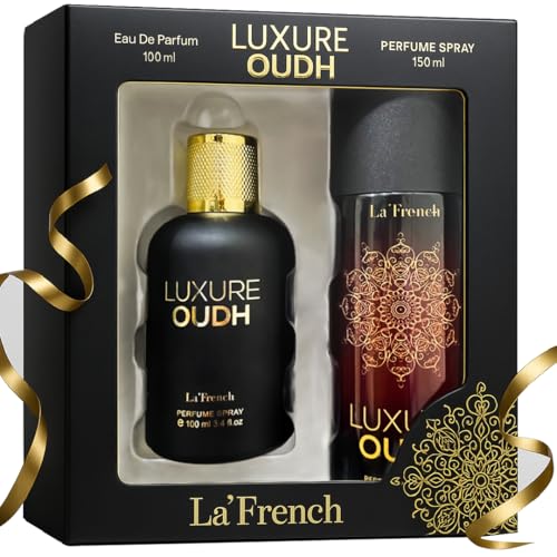 Image of La French Luxure Oudh Perfume & Deodorant Gift Set (100ml + 150ml) - Unisex Long-Lasting Luxury Fragrance Set, Perfect for Men & Women, Premium Gift for Special Occasions