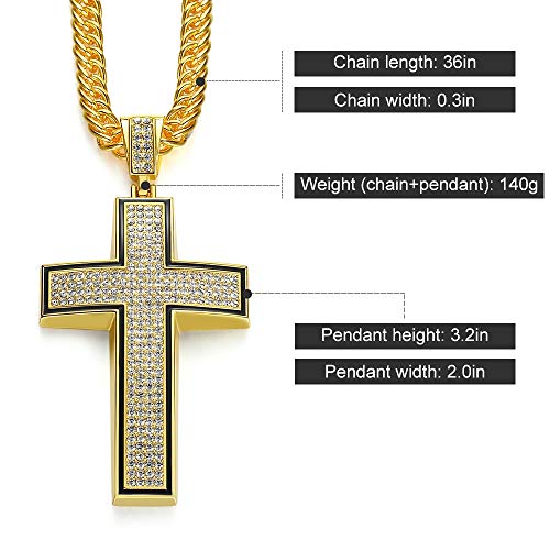 NYUK Costume Gold Chain for Men with Cross3