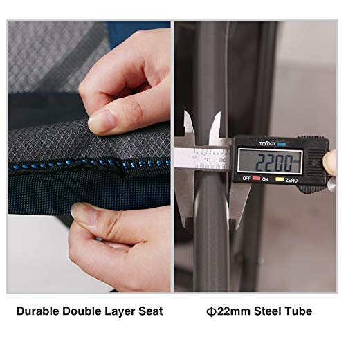 REDCAMP XXL Faltbar Campingstuhl 150 kg für schwere Menschen mithoher Rückenlehne, Luxus großer Heavy Duty Angelstuhl für Erwachsene Reise Picknick Angeln im Freien, blau