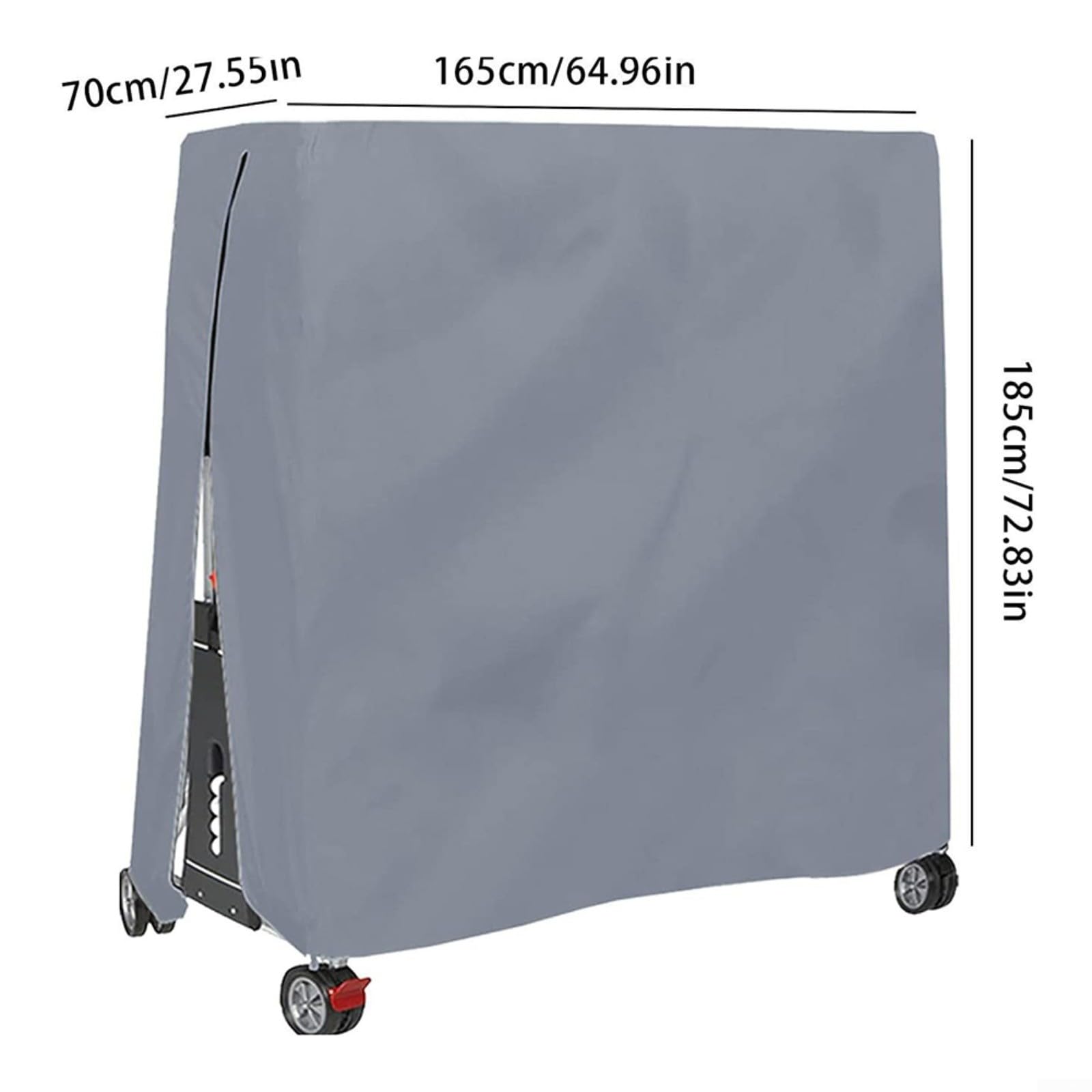 Copertura per tavolo da ping pong in tessuto Oxford 210D, impermeabile, antivento e antipolvere, protezione per tavoli da ping pong pieghevoli, 165 x 70 x 185 cm, verde (grigio)