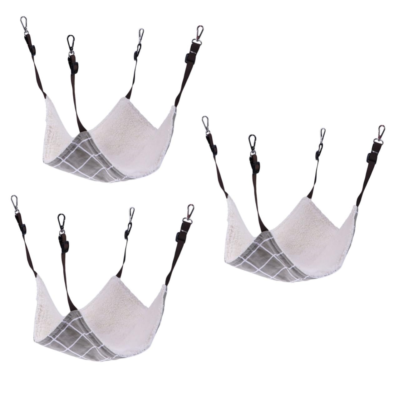 ABOOFAN Lot De 3 Hamacs Double Couche en Toile pour Chat Cage pour Animaux De Compagnie Perméable À Lair Chaud pour Petits Chiens Taille Aléatoire